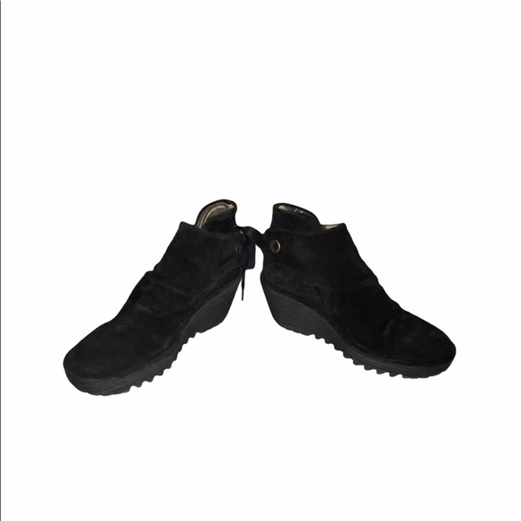 Fly London Yebi Suede Black Ankle Boots - Picture 2 of 11
